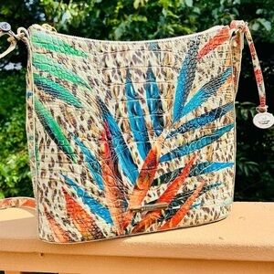 Brahmin Katie Botanica Melbourne Crossbody Leopard Tropical NWT